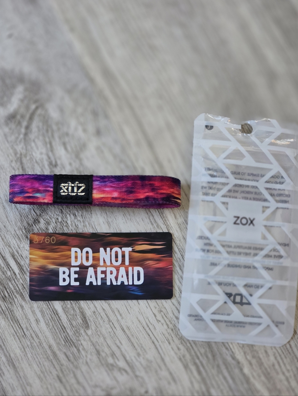 Zox Braclet Large DO NOT BE AFRAID Bible Verse Purple, Pink, Blue